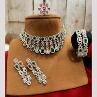 FS Collection Rhodium Tone American Diamond Combo Set