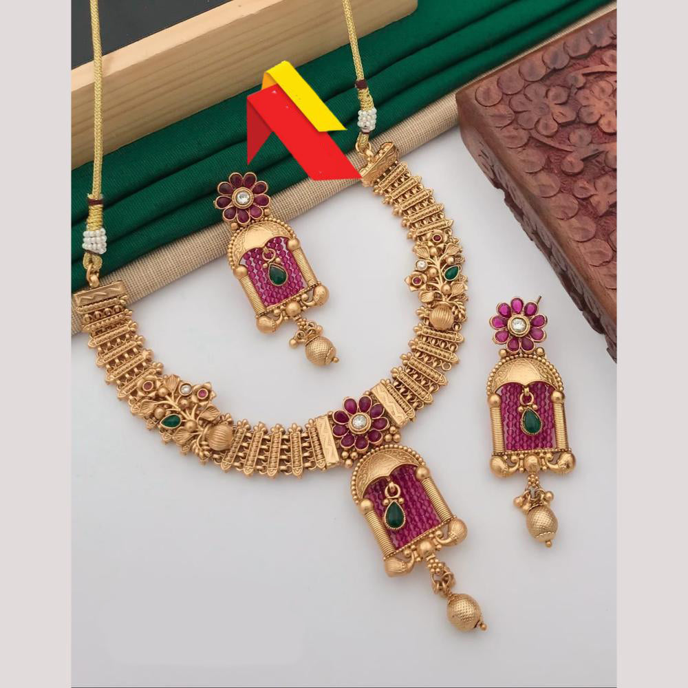 FS Collection Ethnic Pota Stone Necklace Set