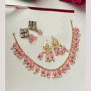 FS Collection Gold Plated  Crystal Stone And Beads Necklace Set