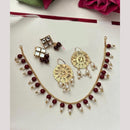 FS Collection Gold Plated  Crystal Stone And Beads Necklace Set