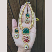 FS Collection Gold Plated Timeless Grace Pota Stone Necklace Set