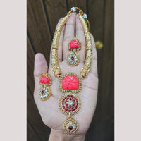 FS Collection Gold Plated Timeless Grace Pota Stone Necklace Set