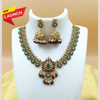FS Collection Handcrafted Ethnic Pota Stone And Beads Necklace Set