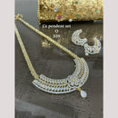 FS Collection Timeless Sparkle Silver Plated American Diamond Necklace Set
