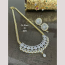 FS Collection Timeless Sparkle Silver Plated American Diamond Necklace Set
