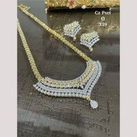 FS Collection Timeless Sparkle Silver Plated American Diamond Necklace Set