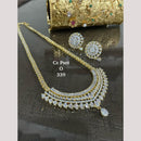 FS Collection Timeless Sparkle Silver Plated American Diamond Necklace Set