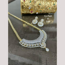 FS Collection Timeless Sparkle Silver Plated American Diamond Necklace Set