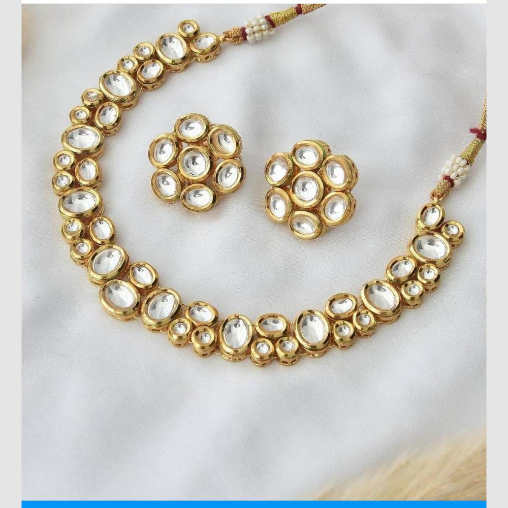 FS Collection Heritage Style Kundan Jewellery Necklace Set