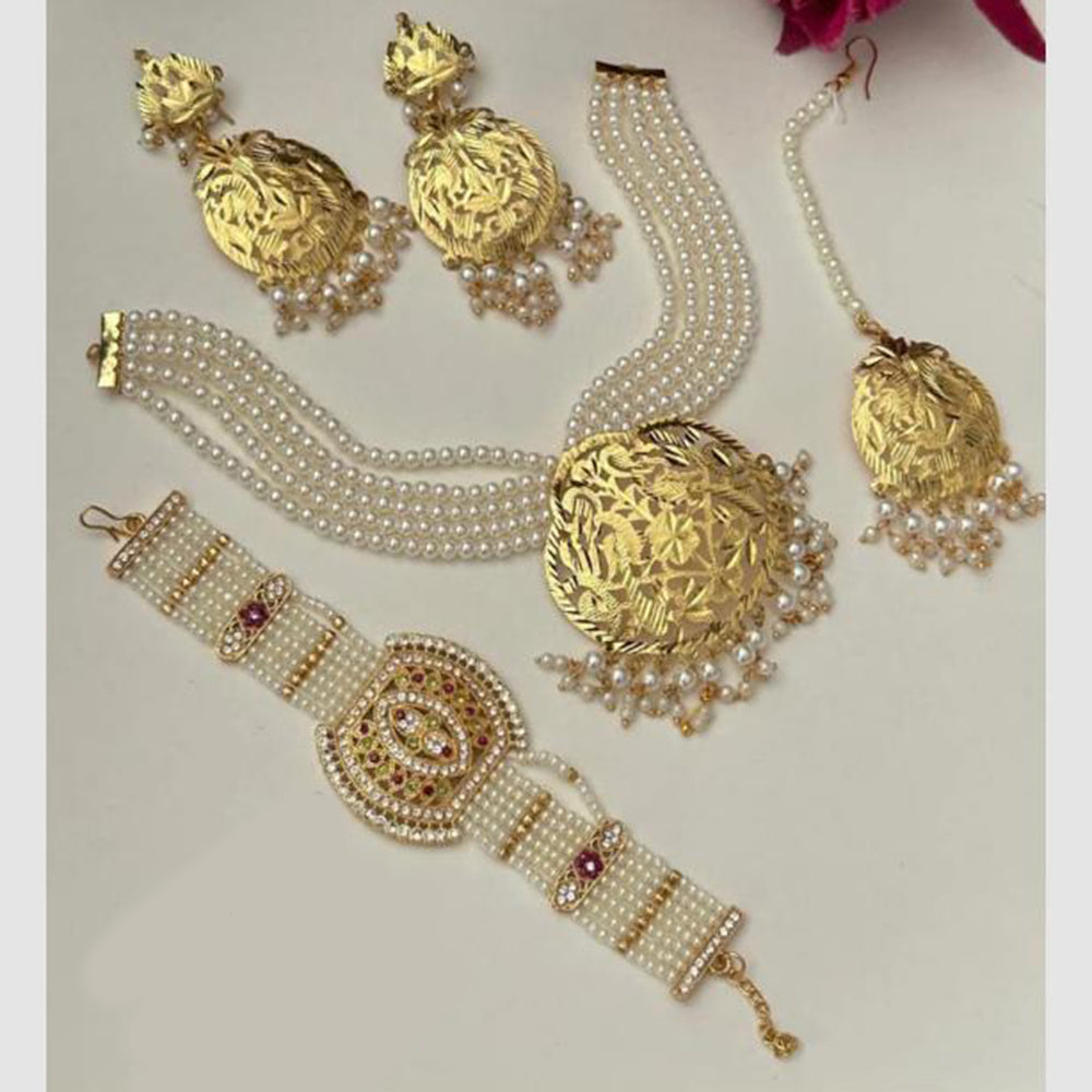 FS Collection Royal Austrian Stone And Pearl Jewellery Combo Set