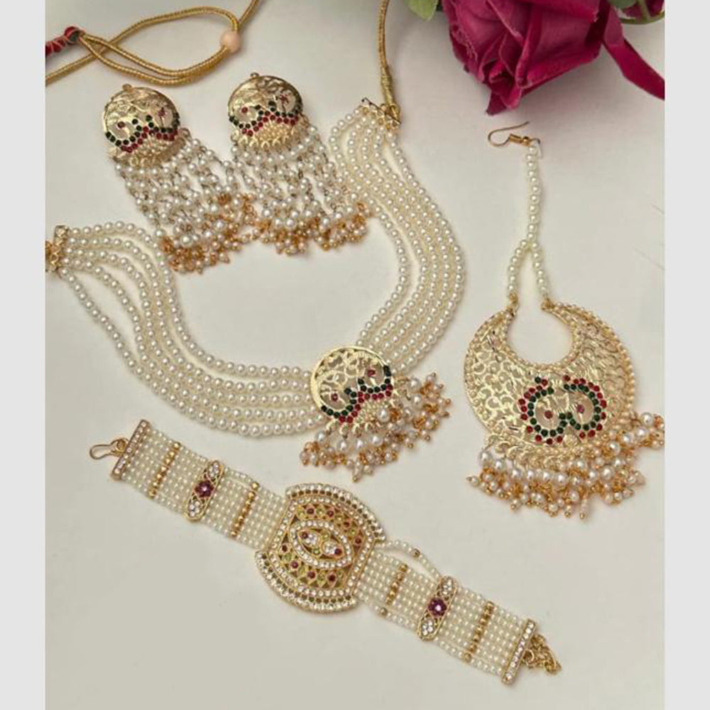 FS Collection Royal Austrian Stone And Pearl Jewellery Combo Set