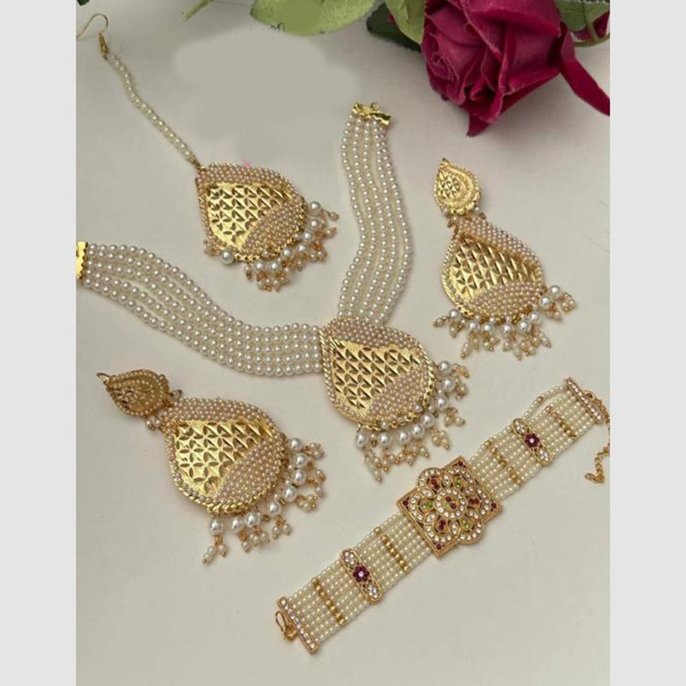 FS Collection Royal Austrian Stone And Pearl Jewellery Combo Set