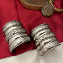 FS Collection Elegant Ethnic Oxidised Plated Openable Bangle Set