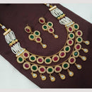 FS Collection Regal Pota Stone And Pearl Detailing Necklace Set