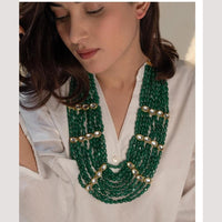 FS Collection Kundan Multi Layer beaded Necklace set