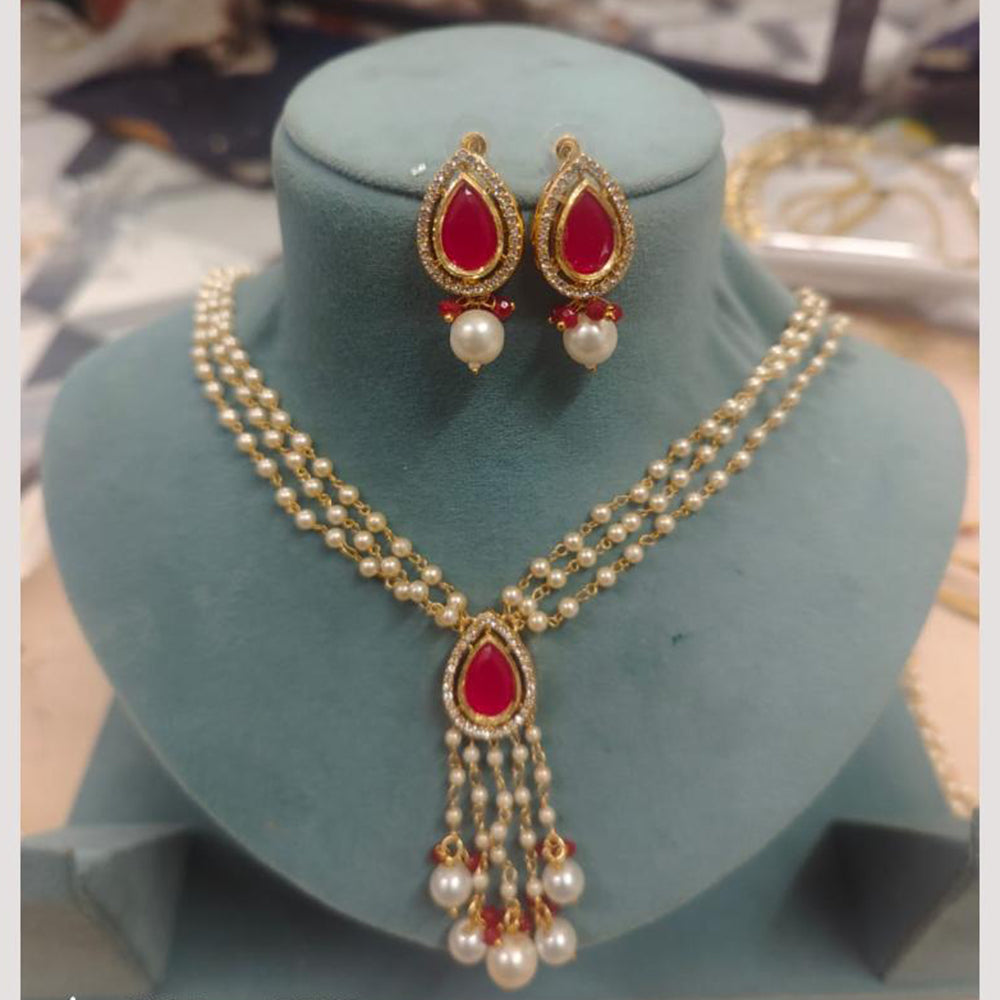 FS Collection Multi Layer Pearl Necklace Set