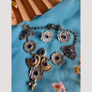 FS Collection 2 Tone Plated Pota Stone Peacock Design Necklace Set