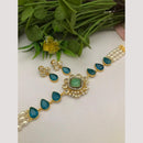 FS Collection Modern Glow Crystal And Pearl Choker Necklace Set