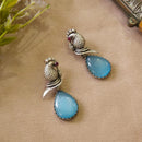 FS Collection Rustic Charm Dangler Earrings Oxidised Palting With Intricate Pota Detailing