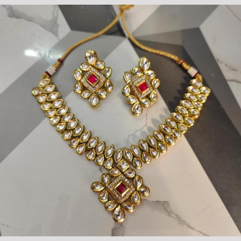 FS Collection Classic Gold Plated Kundan Set Traditional Jewelry For Every Occsions