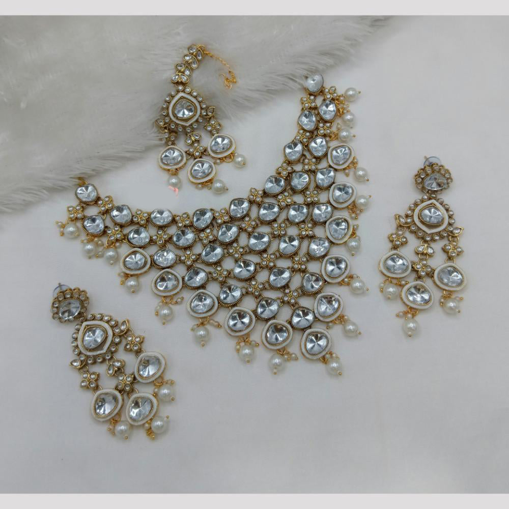 FS Collection Crystal Stone  Necklace Set A Modern Take On Classic Ethnic Glam
