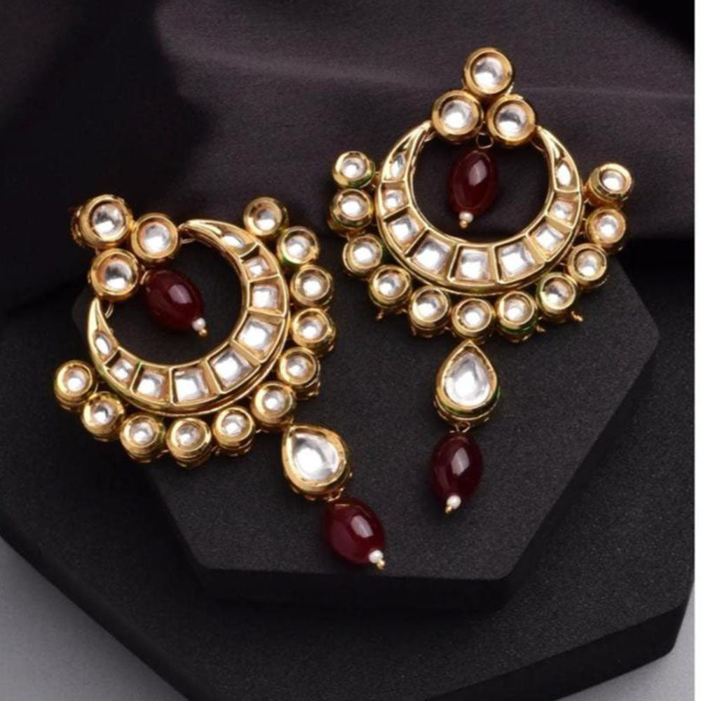 FS Collection Oxidised Plated Lord Ganesha Pota Stone Dangler Earrings