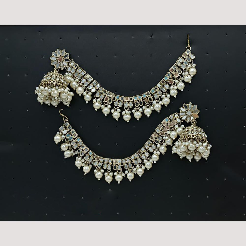 FS Collection Pearl Jhumki Kanchain Earrings