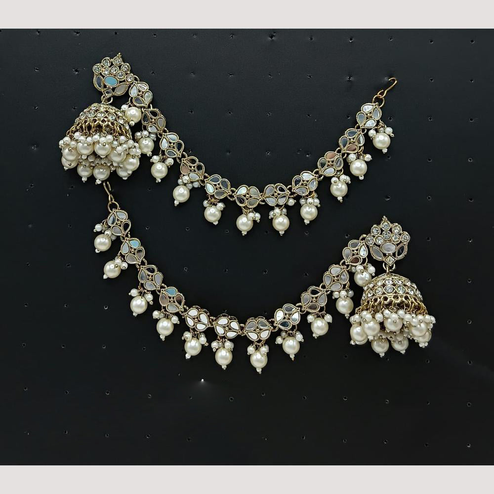 FS Collection Pearl Jhumki Kanchain Earrings