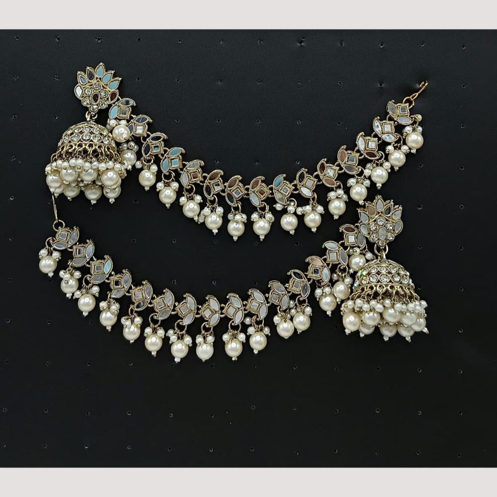 FS Collection Pearl Jhumki Kanchain Earrings