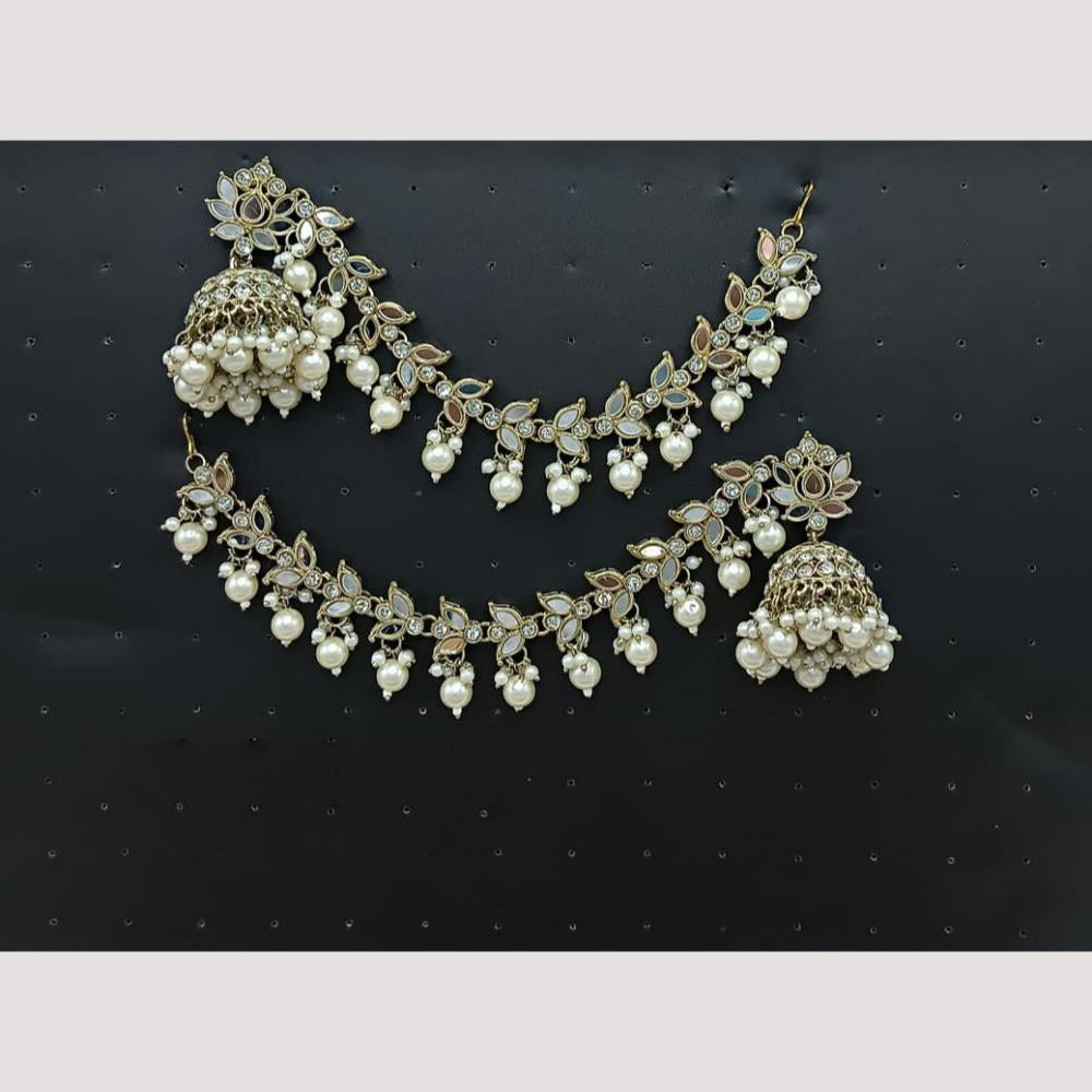 FS Collection Pearl Jhumki Kanchain Earrings