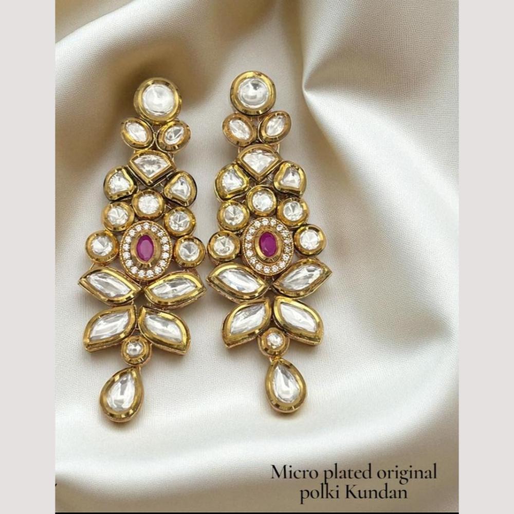 FS Collection Polki Kundan Dangler Earrings with Unmissable Sparkle