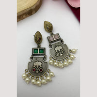 FS Collection Pearl And Pota Stone Dangler Earrings