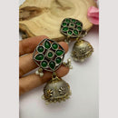 FS Collection Pearl And Pota Stone Jhumki Earrings