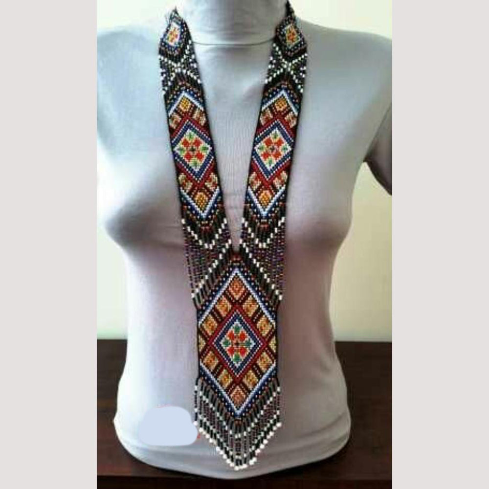 FS Collection Handcrafted Tiny Beaded Long Necklace Unique Style in Every Bead