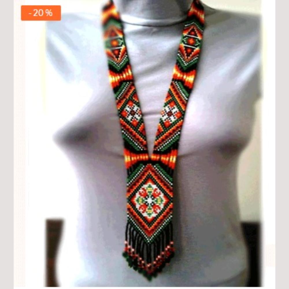 FS Collection Handcrafted Tiny Beaded Long Necklace Unique Style in Every Bead