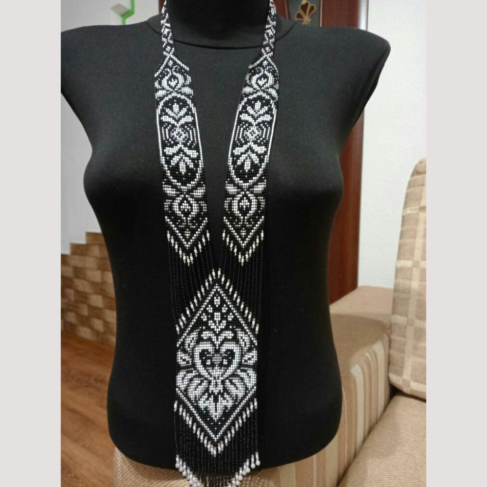 FS Collection Handcrafted Tiny Beaded Long Necklace Unique Style in Every Bead