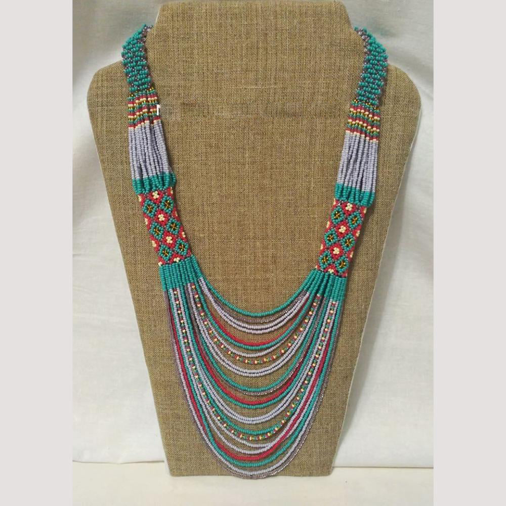 FS Collection Handcrafted Tiny Beaded Long Necklace Unique Style in Every Bead