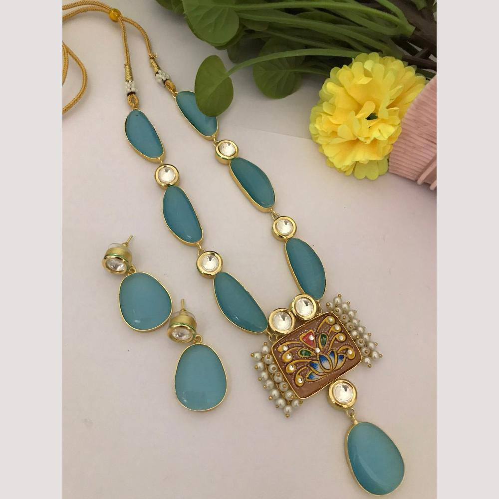 FS Collection Beaded Necklace Set With Kundan Touch