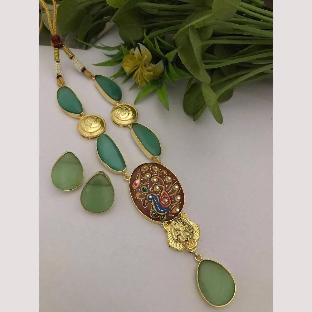 FS Collection Beaded Necklace Set With Kundan Touch