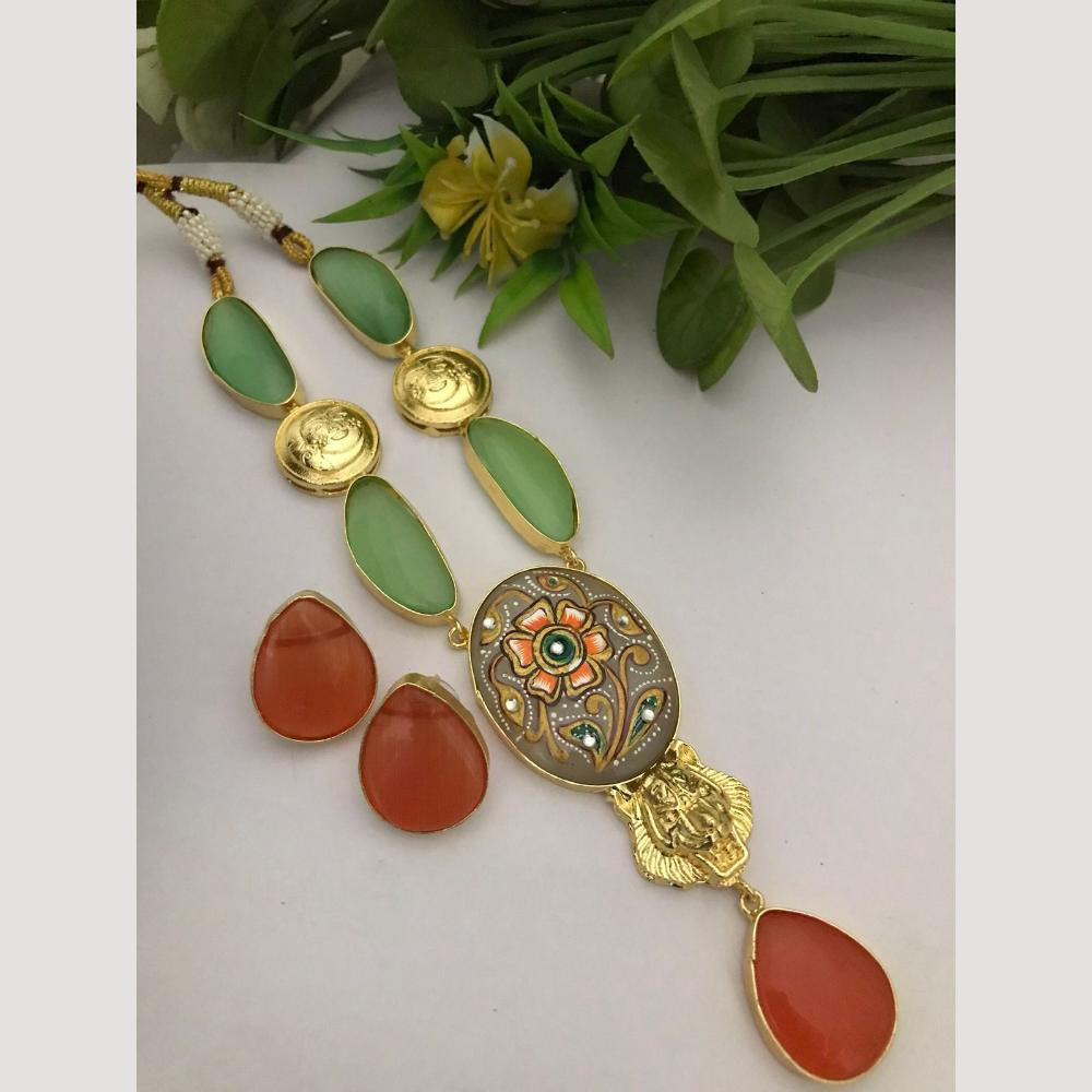 FS Collection Beaded Necklace Set With Kundan Touch