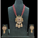FS Collection Stunning Austrian Stone Necklace Set with Chic Beaded Accents