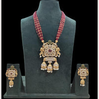 FS Collection Stunning Austrian Stone Necklace Set with Chic Beaded Accents