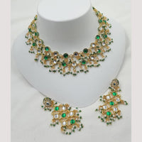 FS Collection Layered Pearl Necklace Set with A Touch of Kundan Elegance