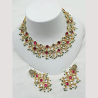 FS Collection Layered Pearl Necklace Set with A Touch of Kundan Elegance