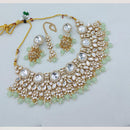 FS Collection Kundan Necklace Set with Pearls & Beaded Detailing