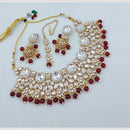 FS Collection Kundan Necklace Set with Pearls & Beaded Detailing