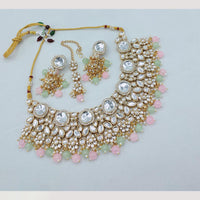 FS Collection Kundan Necklace Set with Pearls & Beaded Detailing