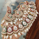 FS Collection The Pearl Drop Trendy Necklace Set with Modern Glam