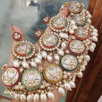 FS Collection The Pearl Drop Trendy Necklace Set with Modern Glam