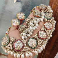 FS Collection The Pearl Drop Trendy Necklace Set with Modern Glam